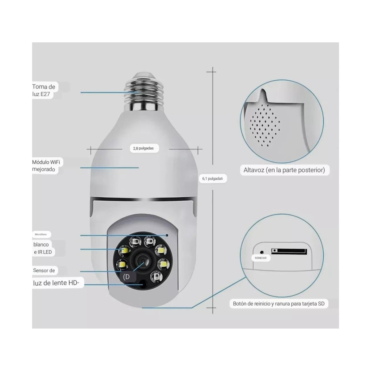 Cámara de Seguridad Panorámica con WIFI 🚨📡 ¡Protege tu hogar desde cualquier lugar! 🏠🔒